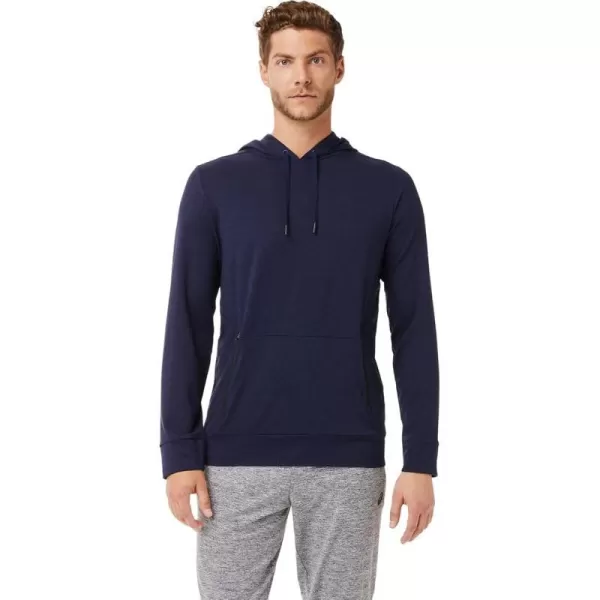 imageASICS Mens TECH PO Long Sleeve HOODIE ApparelPeacoat Heather