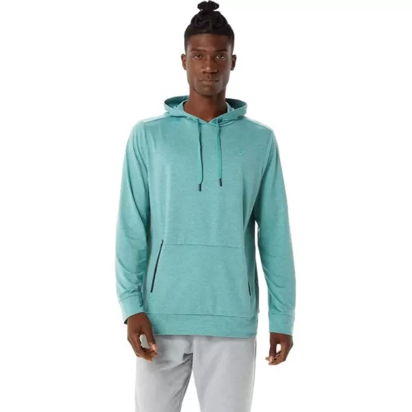 imageASICS Mens TECH PO Long Sleeve HOODIE ApparelSage Heather
