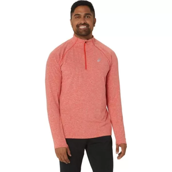 imageASICS Mens TRAIN SANA 12 ZIP ApparelRed Snapper Heather