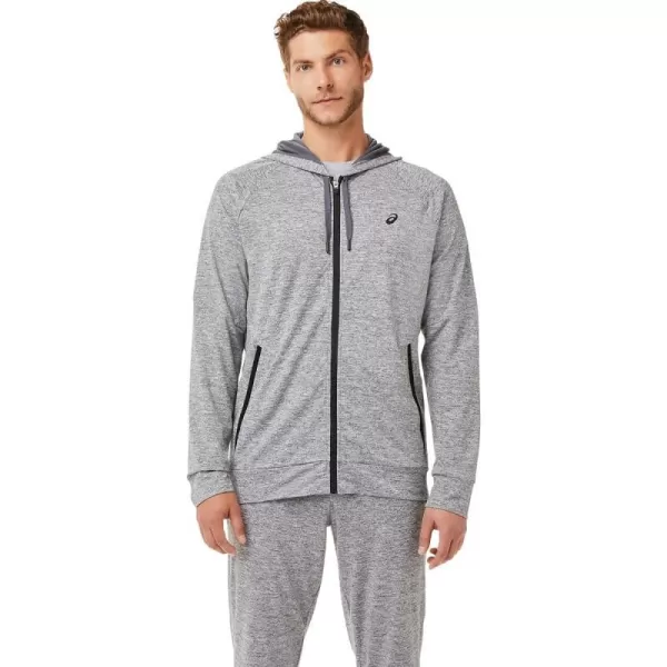 imageASICS Mens Tech FullZip Hoodie Training ApparelCarrier Grey Heather