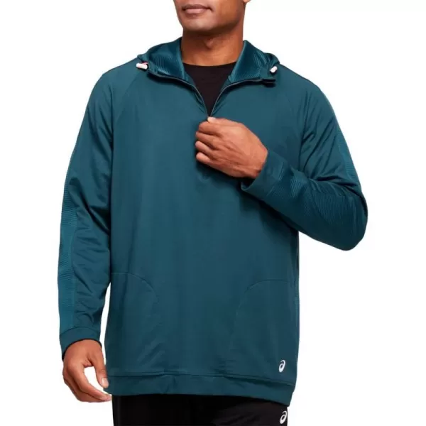 imageASICS Mens Thermopolis Fleece 12 Zip Hoodie Training ApparelMagnetic Blue