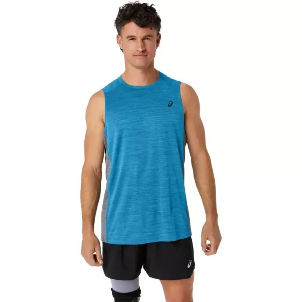 imageASICS Mens Train SANA Muscle Tank ApparelIsland BlueSheet Rock
