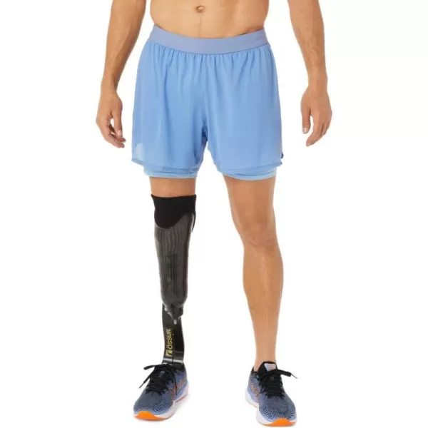 imageASICS Mens Ventilate 2N1 5 Short Running ApparelBlue HarmonyBlue Bliss