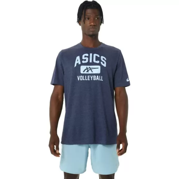 imageASICS Mens Volleyball Graphic TEE ApparelPeacoat Heather