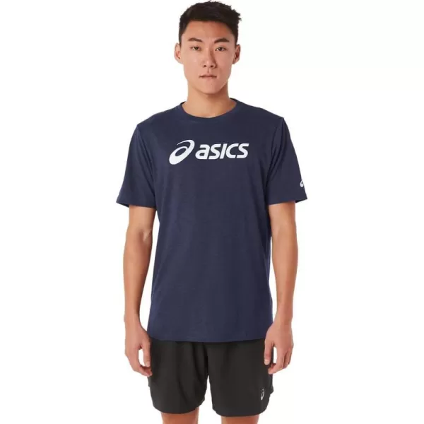 imageASICS Mens XG Short Sleeve Lockup Logo Tee ApparelPeacoat Heather