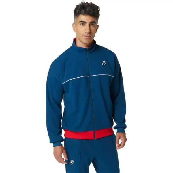 imageASICS Unisex CLASSIC KNIT JACKET ApparelMako Blue