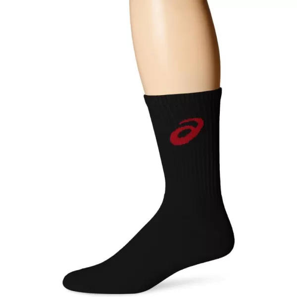 imageASICS Unisex Team Crew Sock AccessoriesBlackRed