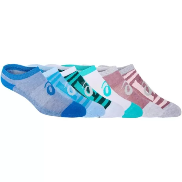 imageASICS Unisex Youth Invasion No Show 6 PackPink SaltDigital AquaSea Glass