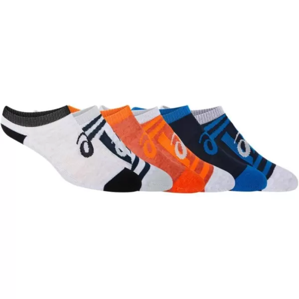 imageASICS Unisex Youth Invasion No Show 6 PackReborn BlueMarigoldFrench Blue