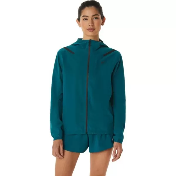 imageASICS Womens ACCELERATE WATERPROOF 20 JACKET ApparelVelvet Pine