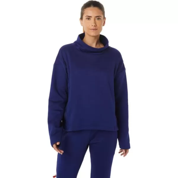 imageASICS Womens BRUSHED KNIT PULLOVER ApparelDive Blue