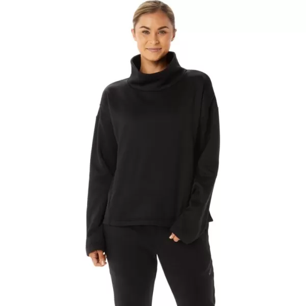 imageASICS Womens BRUSHED KNIT PULLOVER ApparelPerformance Black