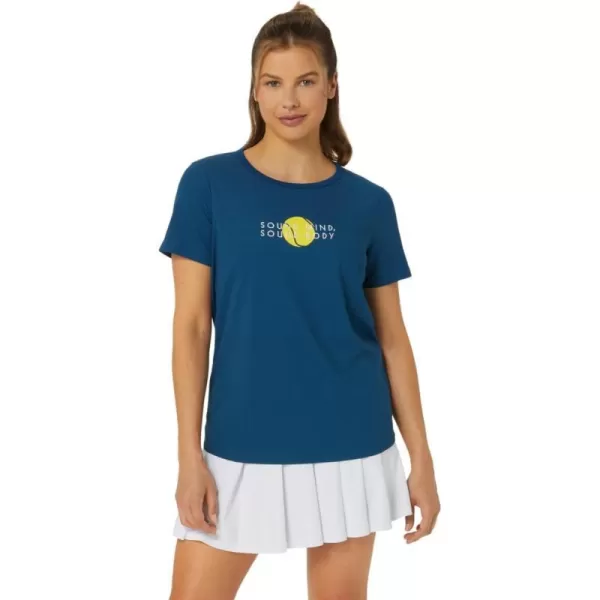 imageASICS Womens Classic Graphic TEE ApparelMako Blue