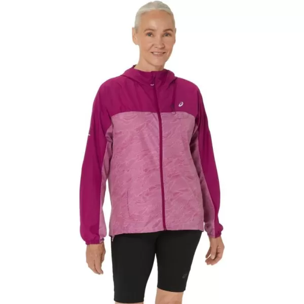 imageASICS Womens FUJITRAIL PACKABLE WINDBREAKER ApparelSoft BerryBlackberry