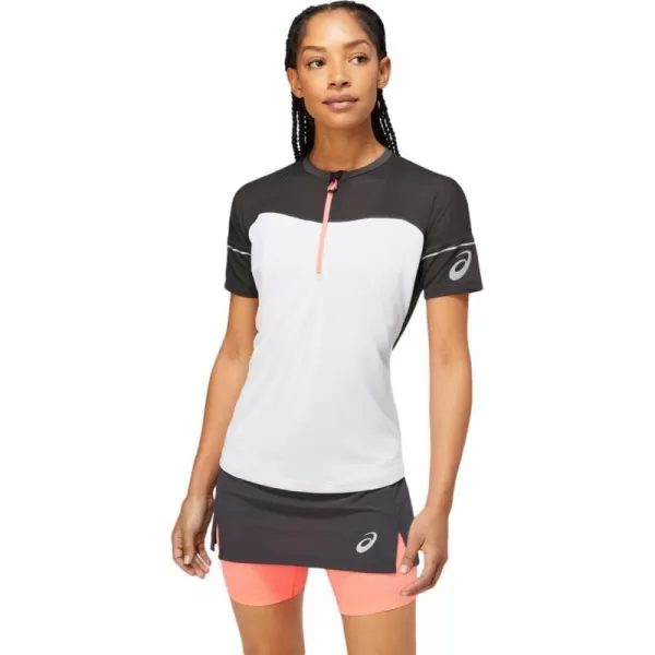 imageASICS Womens Fujitrail TOP Running ApparelGraphite GreyBrilliant White