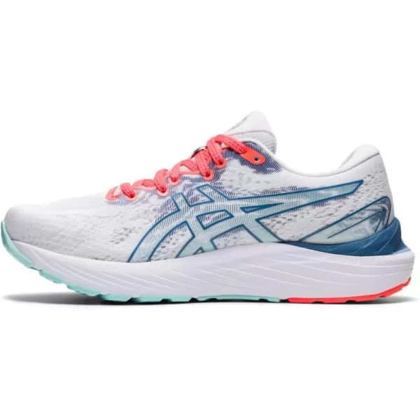 imageASICS Womens GelCumulus 23 Mesh Knit Running ShoesWhiteGrey Floss