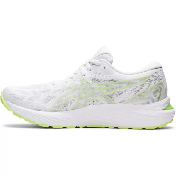 imageASICS Womens GelCumulus 23 Mesh Knit Running ShoesWhiteLime Green