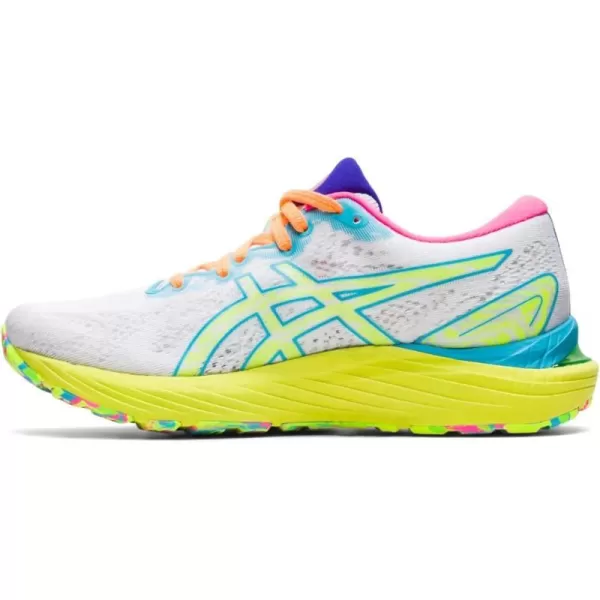 imageASICS Womens GelCumulus 23 Mesh Knit Running ShoesWhiteSafety Yellow
