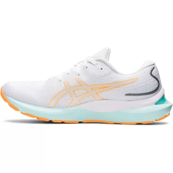 imageASICS Womens GelCumulus 24 Running ShoesWhiteOrange Pop