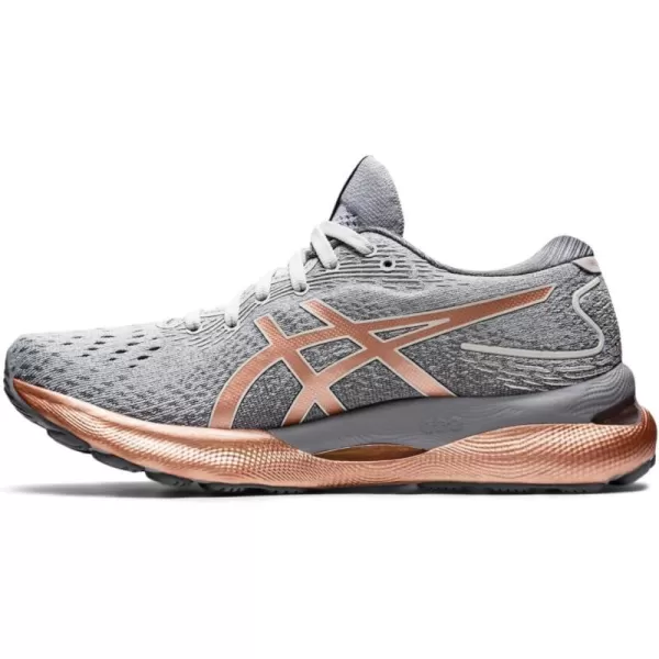 imageASICS Womens GelNimbus 24 Running ShoesPiedmont GreyRose Gold