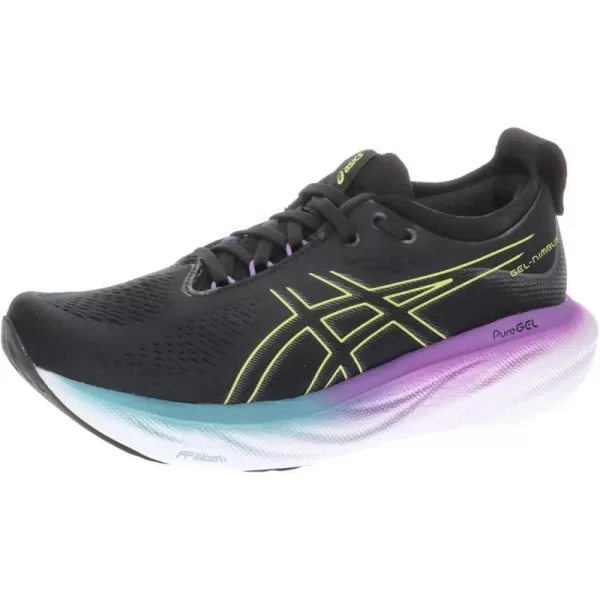 imageASICS Womens GelNimbus 25 Running ShoesBlack Glow Yellow