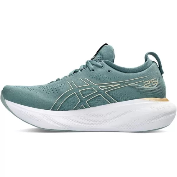 imageASICS Womens GelNimbus 25 Running ShoesFoggy TealChampagne