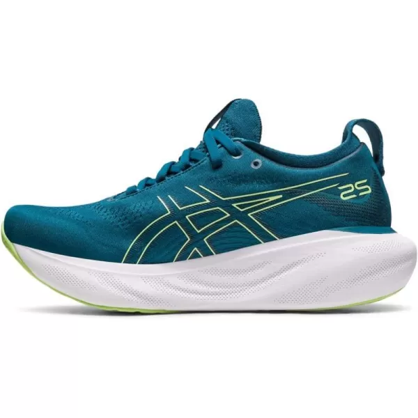 imageASICS Womens GelNimbus 25 Running ShoesInk TealLime Green