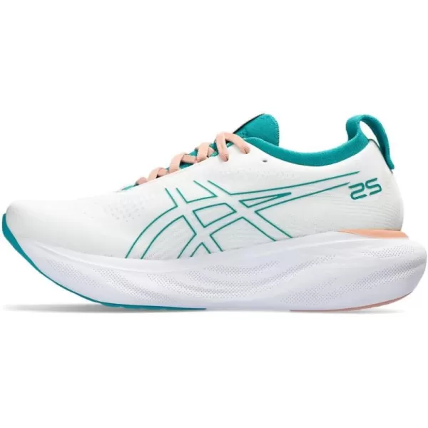 imageASICS Womens GelNimbus 25 Running ShoesWhiteLapis