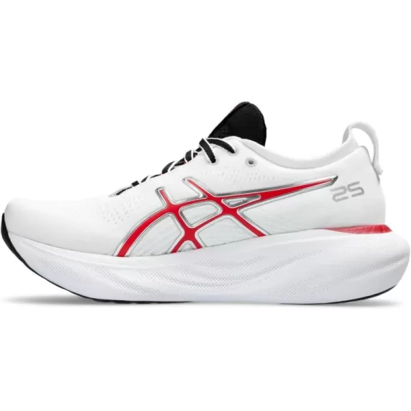 imageASICS Womens GelNimbus 25 RunningWhiteClassic Red