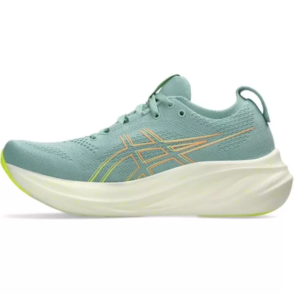 imageASICS Womens GelNimbus 26 Running ShoeLight CeladonSafety Yellow