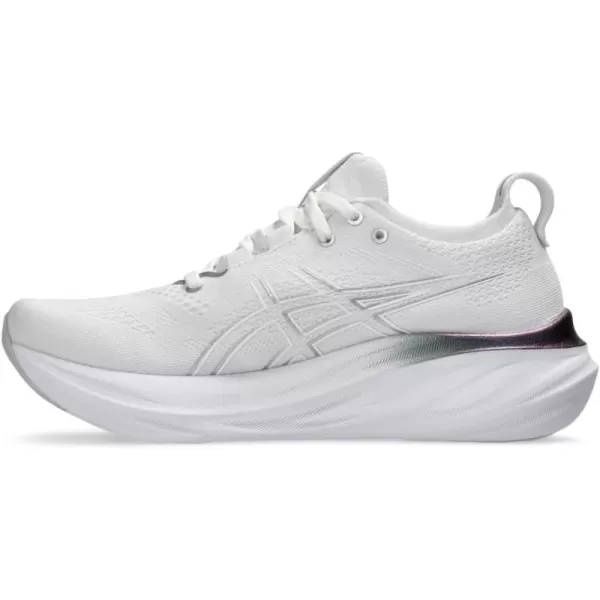 imageASICS Womens GelNimbus 26 Running ShoeReal WhitePure Silver
