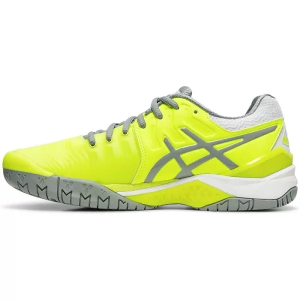 imageASICS Womens GelResolution 7 Tennis ShoesSafety YellowStone Grey