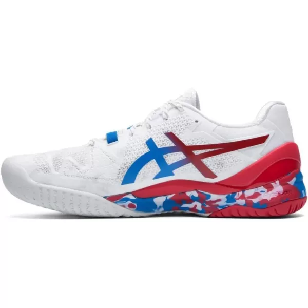 imageASICS Womens GelResolution 8 Tennis ShoesWhiteElectric Blue