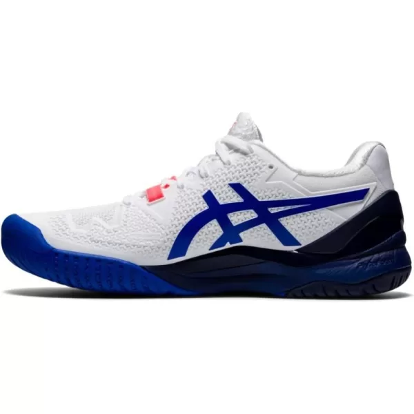 imageASICS Womens GelResolution 8 Tennis ShoesWhiteLapis Lazuli Blue