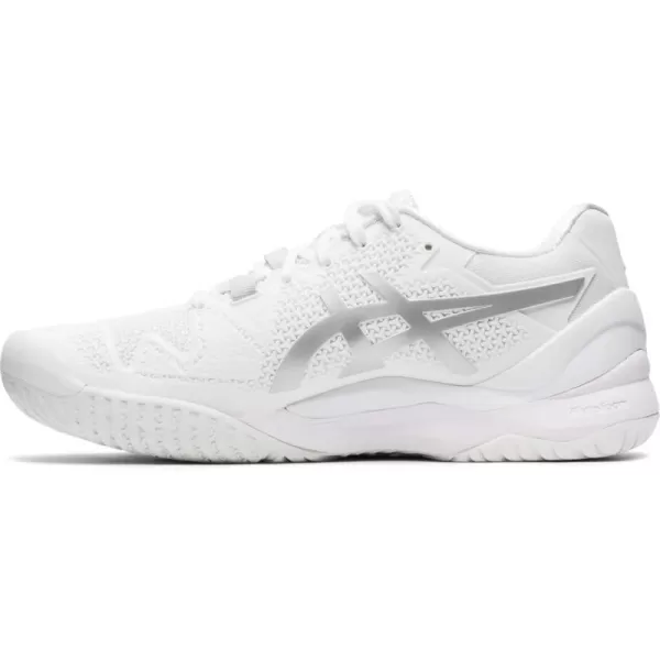 imageASICS Womens GelResolution 8 Tennis ShoesWhitePure Silver