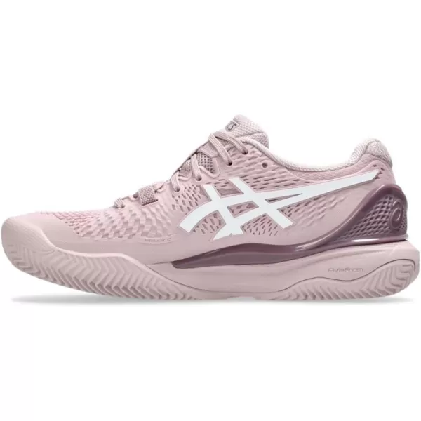 imageASICS Womens GelResolution 9 Clay Tennis ShoesWatershed RoseWhite