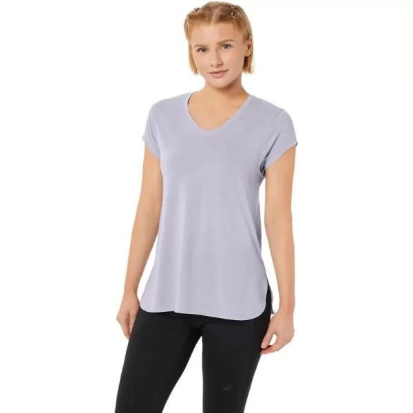 imageASICS Womens Heather Vneck TOP ApparelLilac Hint Heather