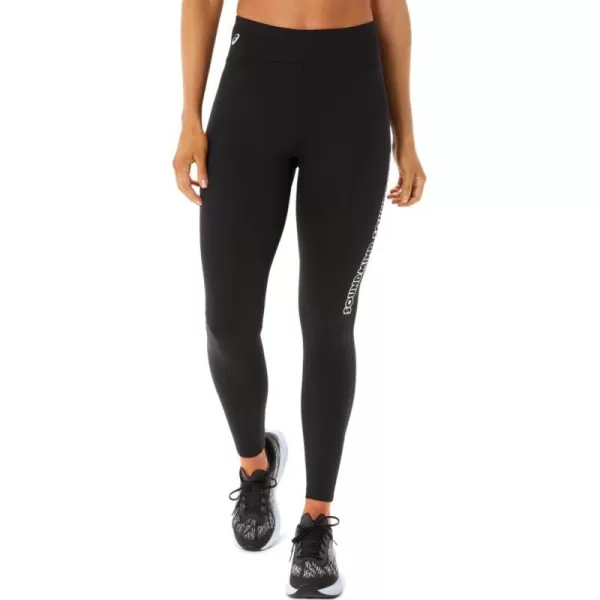 imageASICS Womens Logo Graphic Tight Training ApparelPerformance BlackSmoke Grey