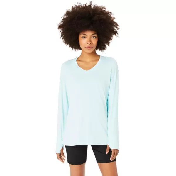 imageASICS Womens Long Sleeve Heather TOP Training ApparelBlue Bliss Heather