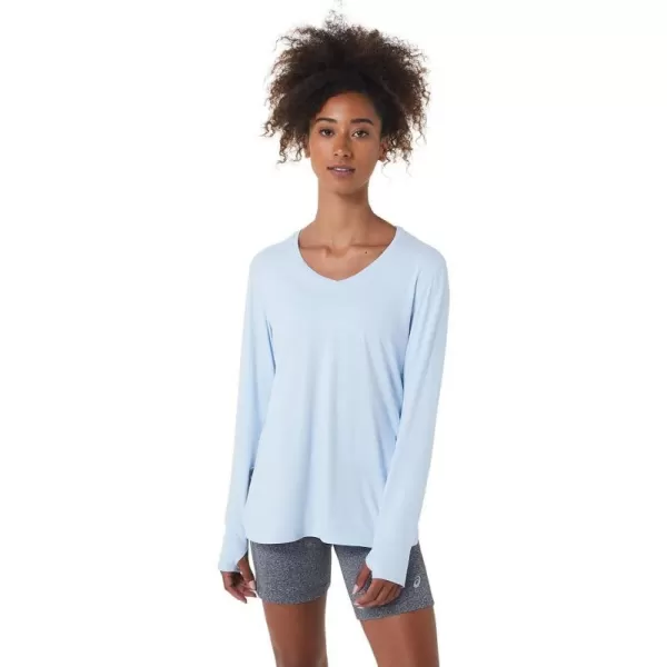 imageASICS Womens Long Sleeve Heather TOP Training ApparelSoft Sky Heather