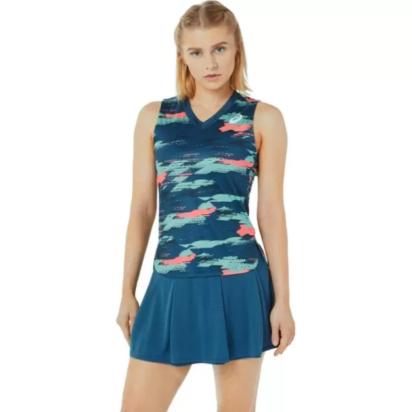 imageASICS Womens Match Graphic Tank Tennis ApparelLight Indigo