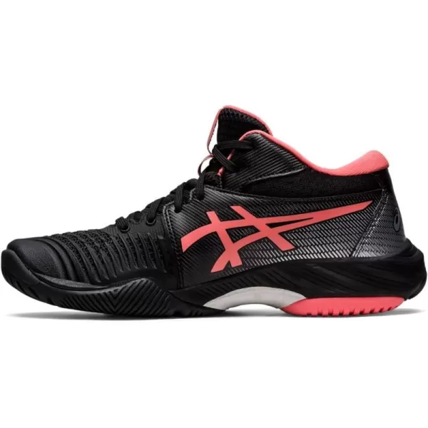 imageASICS Womens Netburner Ballistic FlyteFoam Mid Top 3 Volleyball ShoesBlackPapaya