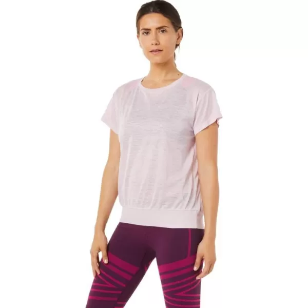 imageASICS Womens Open Back Short Sleeve TOP Training ApparelBarely Rose