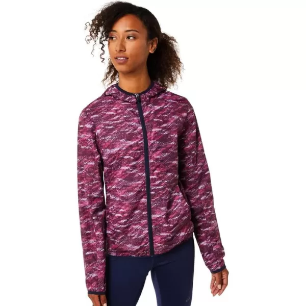 imageASICS Womens PACKABLE JACKET Running ApparelDeep Mars PrintPeacoat