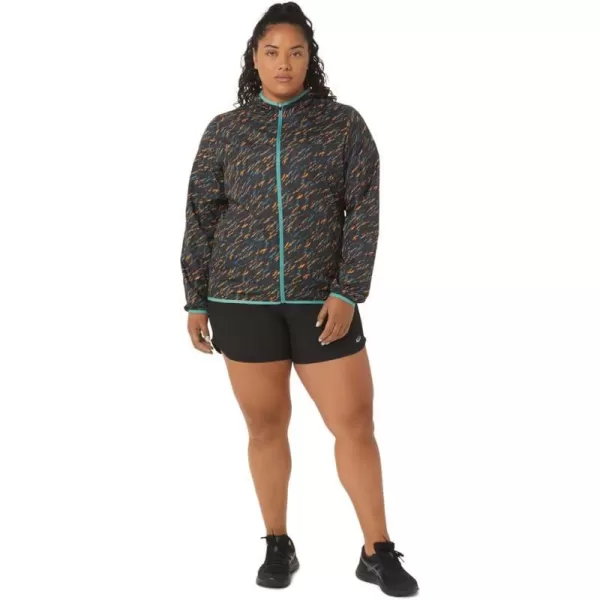 imageASICS Womens PACKABLE JACKET Running ApparelNight ShadeSage Print