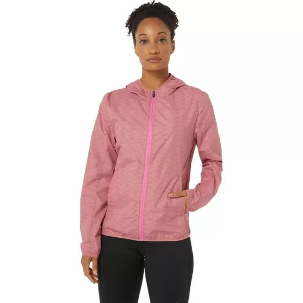 imageASICS Womens PACKABLE JACKET Running ApparelSmokey Rose SpacedyeDragon Fruit