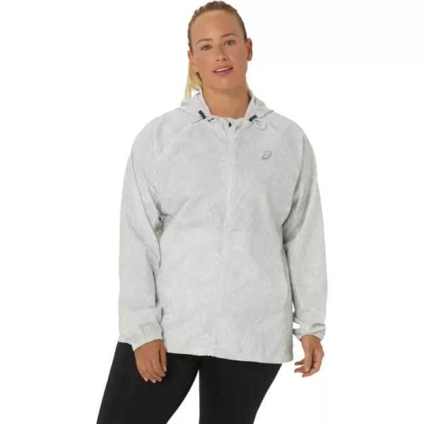 imageASICS Womens PR LYTE PACKABLE JACKET ApparelWhiteGlacier Grey Suminashi Print