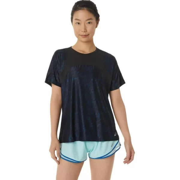 imageASICS Womens PR Lyte Run Short Sleeve ApparelNight ShadeLake Drive Print
