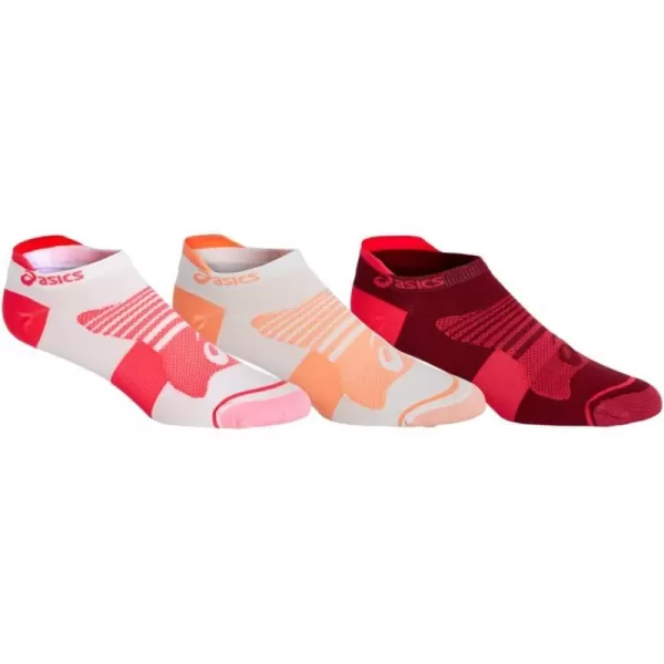 imageASICS Womens Quick LYTE Plus Socks 3 PKSun CoralLaser Pink Pop