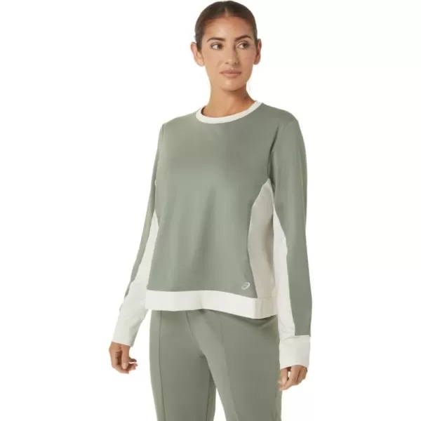 imageASICS Womens REPURPOSED Flare TOP Training ApparelLichen GreenBirch